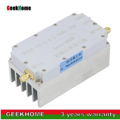 WYDZ-PA-2.4-2.5GHz-10W RF Power Amplifier with Heat Sink 40dB Gain 10W Output
