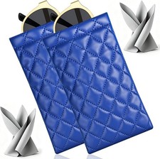 Soft Glasses Case 2 Pack, Leather Eyeglass Case W/ Squeeze Top Choice Of Color 
