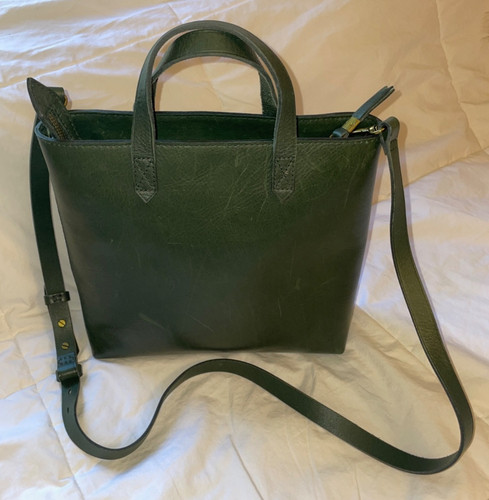 MADEWELL Hunter Green Leather Convertible Small Tote Crossbody Purse Bag