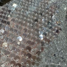1m Glitter Sequins Heavy Duty Fabric Bling Mesh Cloth for Party Wedding Dress