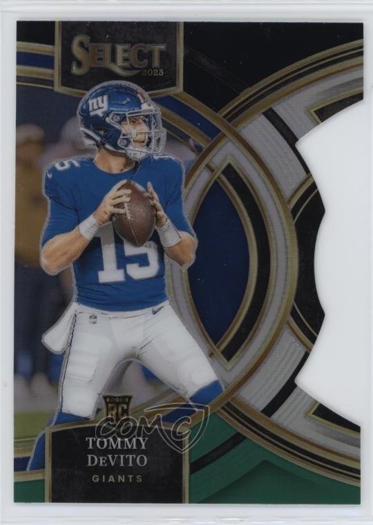 2023 Select Premier Level Black & Green Prizm Die-Cut Tommy DeVito Rookie RC o8g