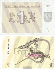 Litauen Pick-Nr: 32a bankfrisch 1991 1 Talonas