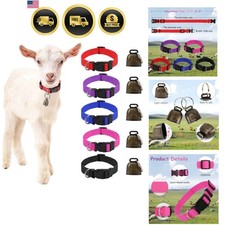 Animal Collars with Bells for Sheep Goat Horse Cow Small Animals 5 Pack
