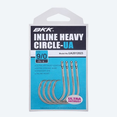 BKK Inline Heavy Circle-UA Hooks Gr. 1 - 14/0 Naturköderhaken Meereshaken