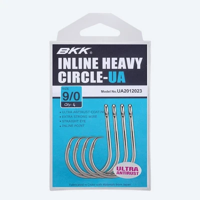 Crochets BKK Inline Heavy Circle-UA taille 1 - 14/0 crochets d'appâts naturel... - Photo 1/4