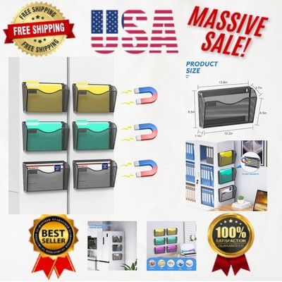 Versatile 6 Pack Magnetic File Holders - Space-Saving Solution for Home & Office