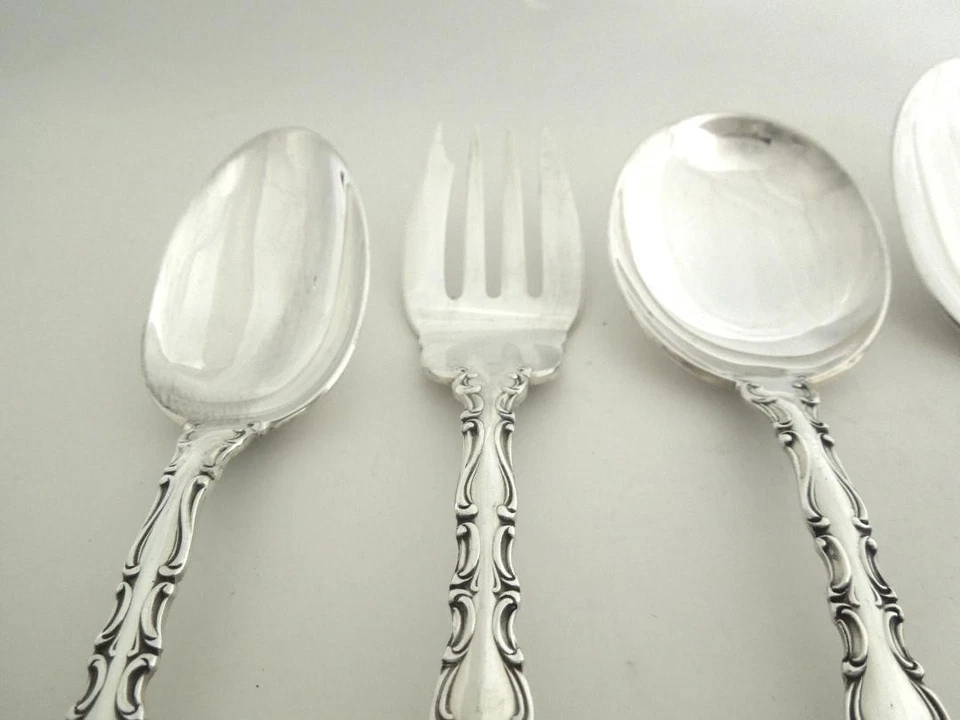 Set di posate da 6 pezzi in argento sterling Gorham con manico ornato - Immagine 3 di 4