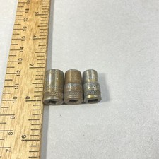 Early Vintage Craftsman Socket 3 Pc 14 Drive Sae Long C Circle H Logo Usa