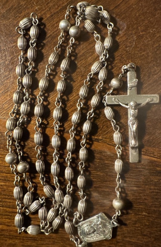 Vintage CREED  Sterling Silver Rosary w/sterling  Beads. 21 grams