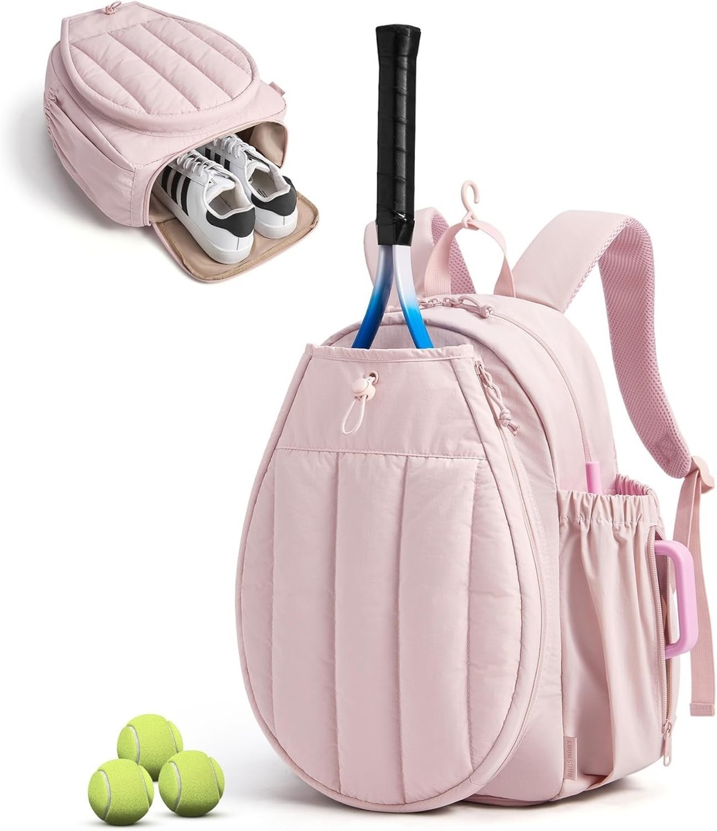 Pink Tennis Backpack Bag for Women Holds 2 Racquets + FREE 4 Pink Tennis Balls Amazon.com : Thorza Tennis Backpack for Women (Pink  main image 4