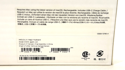 Apple Magic Keyboard USB-C A3203 MXCL3LL/A US English for sale