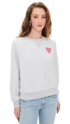 Marine Layer Women's Cloud 9 Fleece Reversible Sweatshirt, Heather Grey, XS