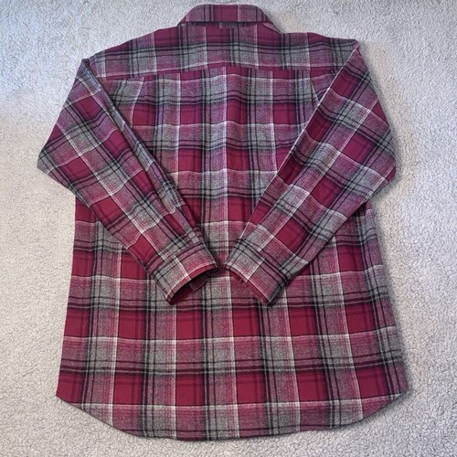 Pendleton Flannel Shirt Mens XL 100% Virgin Wool Red Plaid Button Up Long Sleeve - Picture 11 of 16