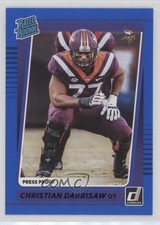 2021 Panini Donruss Rated Rookie Press Proof Blue Christian Darrisaw #340 18vn