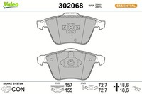 Bremsbelagsatz Scheibenbremse Essential Valeo 302068 FüR Volvo C30 Opel Saab Z02