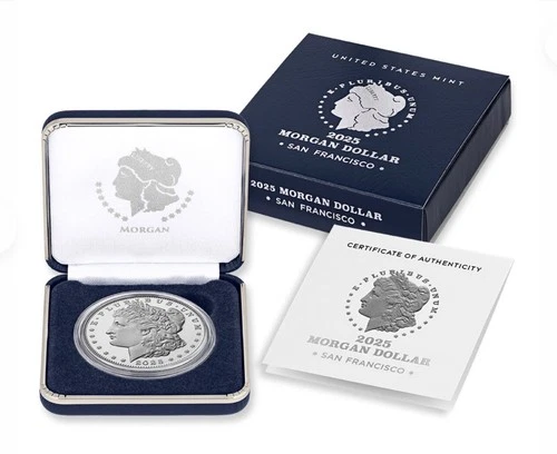 2025-S $1 Morgan Silver Proof In Box OGP  & COA 25XF 99.9% Silver Limited Mint