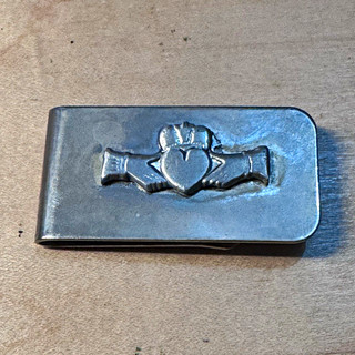 Claddagh Design Silver Tone Metal Tie Bar/Clip for Men Rectangle