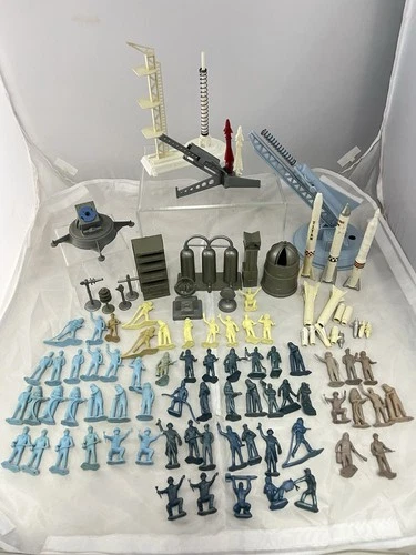 Vintage Marx Cape Canaveral Project Mercury Kennedy Missile Base Playset Items.