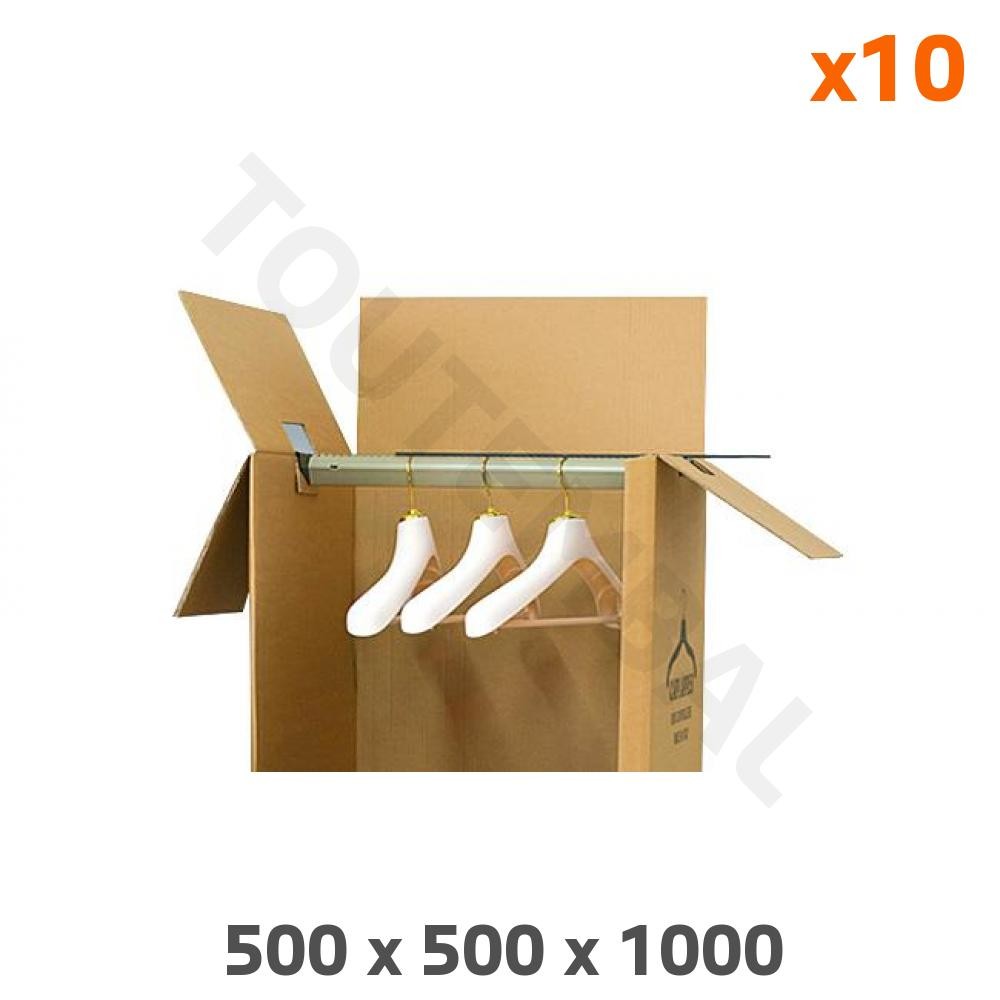 Caisse penderie pour garde-robe saisonnière carton vertical grand volume
