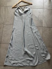 Vintage 90s Y2K 2000 Victorias Secret Jacquard Satin Maxi Slip Dress Nightgown S
