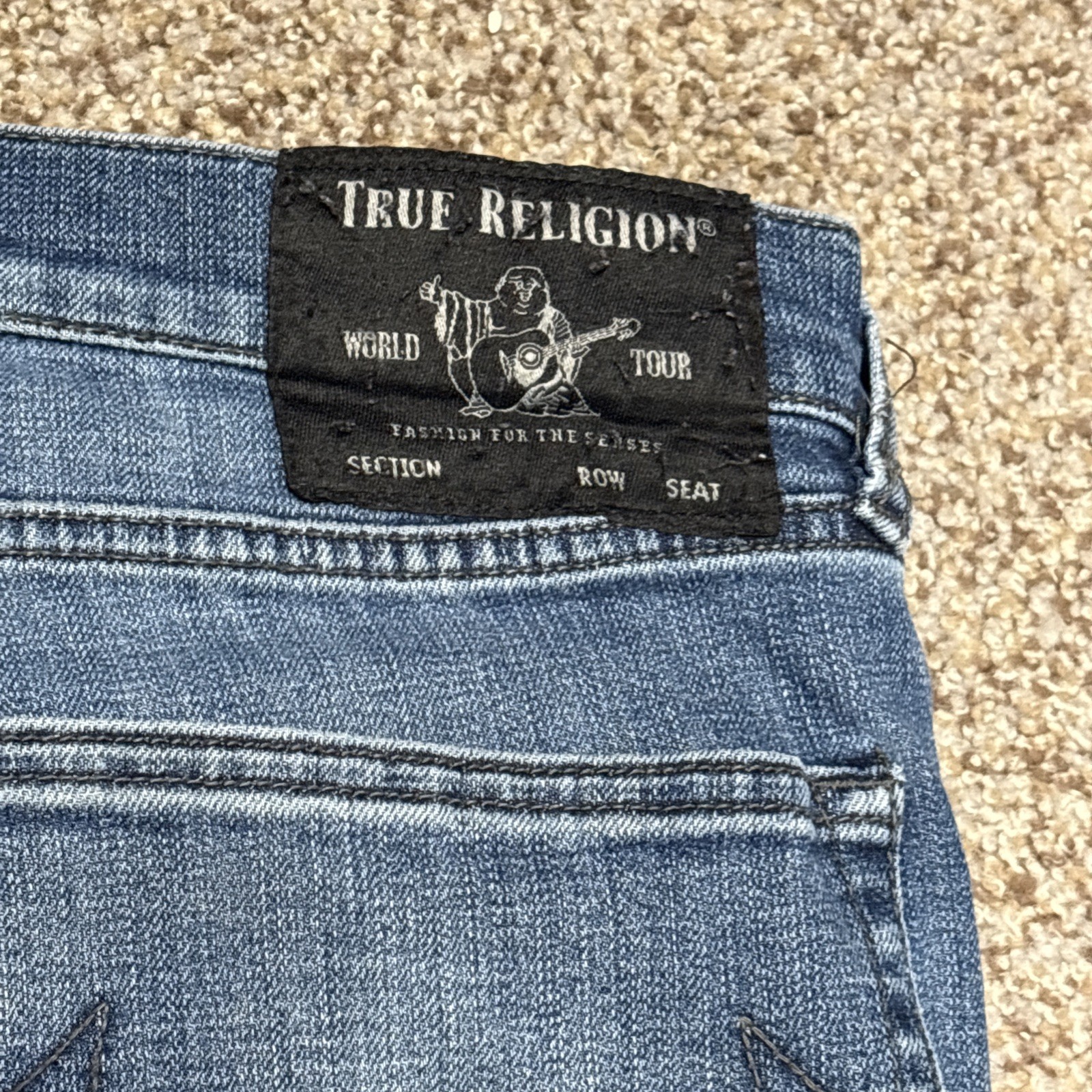 TRUE RELIGION MICK SLOUCHY SKINNY Stretchy Denim Jeans 34 (35x29.5) - View 17