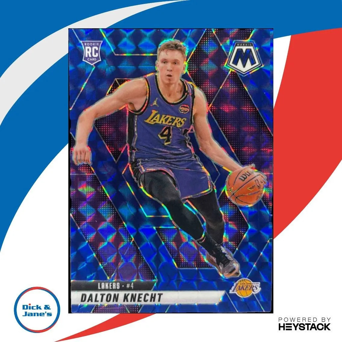 2024-25 Panini Mosaic Dalton Knecht Blue Mosaic /199 #238 RC Los Angeles Lakers