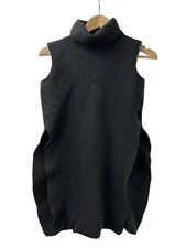 W by Worth Women M 100% Wool Sleeveless Turtleneck Sweater Vest Tunic OpenSides