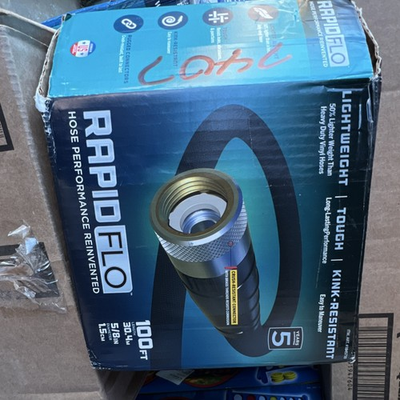 #ad Rapid Flo 100 ft x 5 8 in Kink Resistant Lightweight Tough Water Hose Black $38.00