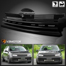 Fits 1999-2006 Vw Golf Gti Mk4 Black Grille Horizontal Badgelessnotch Filler