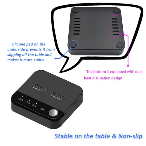 New Dual Bay M.2 SATA/NVME Duplicator Offline Disk Clone Copy Duplicator - Afbeelding 9 van 14