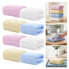 8 Pcs Baby Towel Bibs for Eating Muslin Burp Cloths Cotton Absorbent Drooling