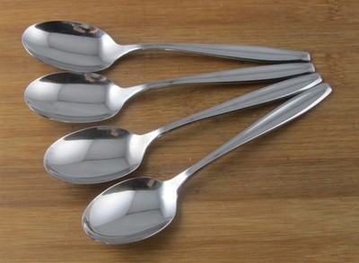 Set of 4 International Silver Stainless NEW DAWN Teaspoons 6'' VGC Flatware