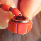 Na Na Ping Pendant Red Coral  M. Garcia Padlock Shape  1.75" Sterling  16.4g — photo 6