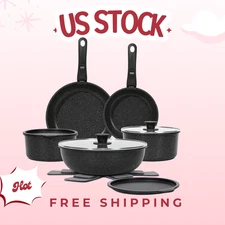 15-Piece Non-Stick Pot and Pan Set with Removable Handles, Oven Safe