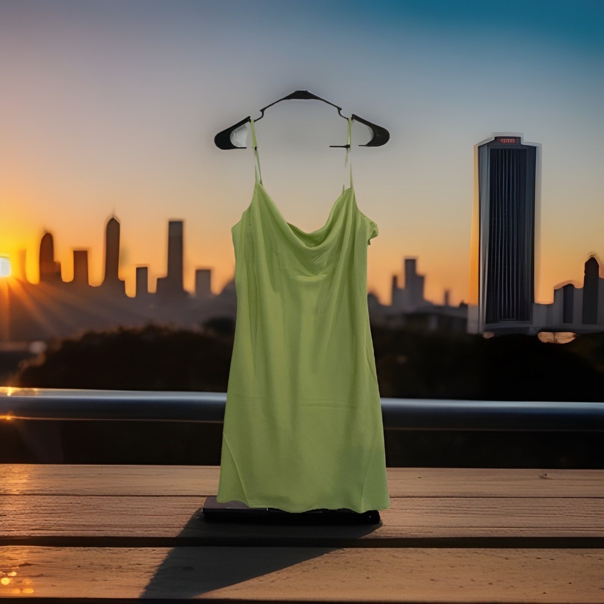 Forever 21 Slip Dress Womens M Green Wild Lime Cowl Neck Adjustable Straps  Mini | eBay