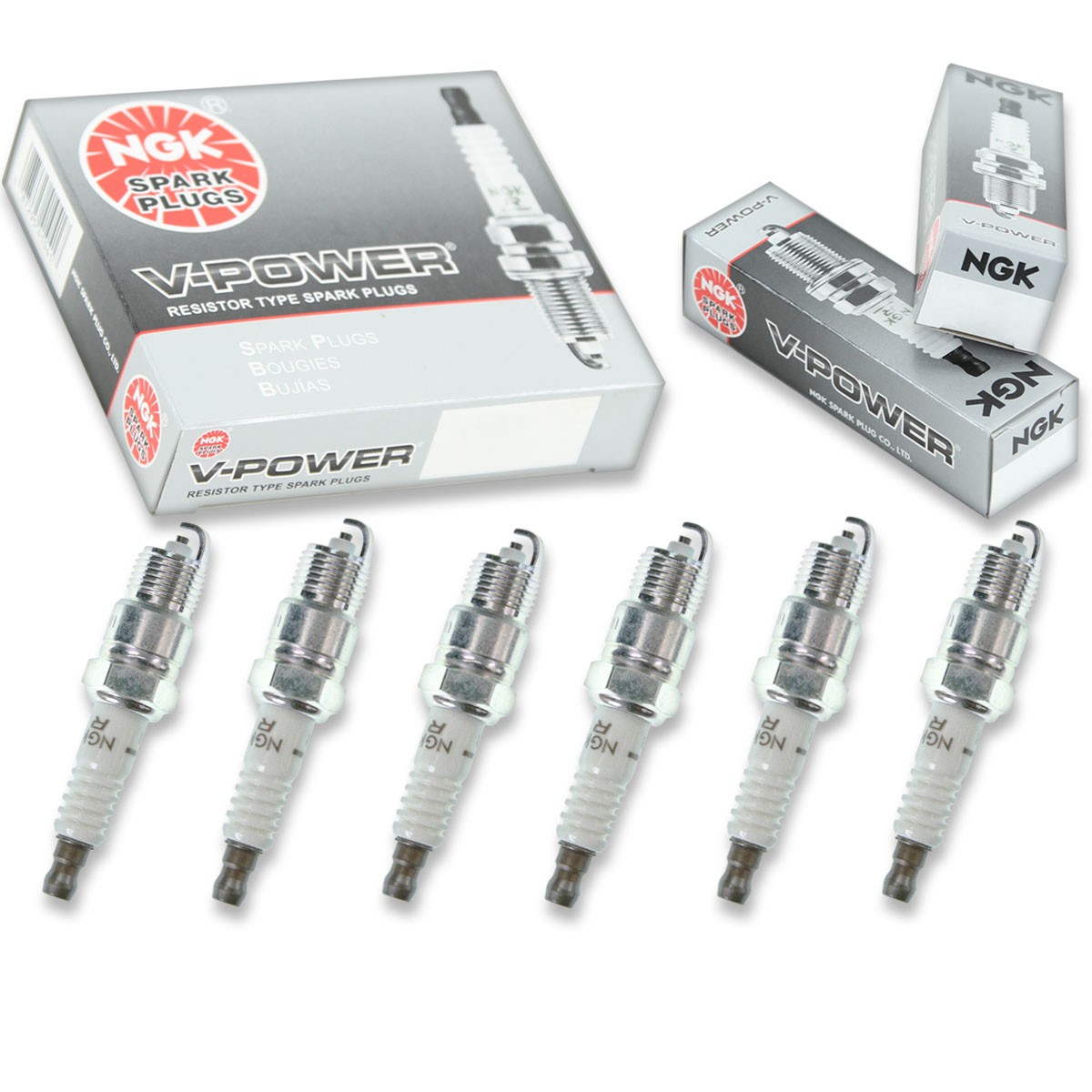 6 pcs NGK V-Power Spark Plugs for 1979 Pontiac Grand Am 3.8L V6 - Engine Kit qk