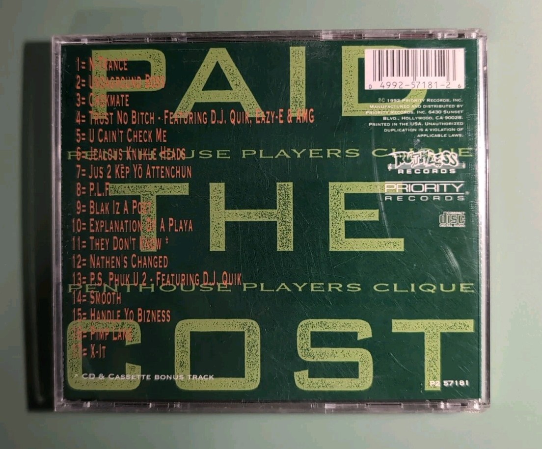 Paid the Cost by Penthouse Players Clique (CD, May-1992, Ruthless