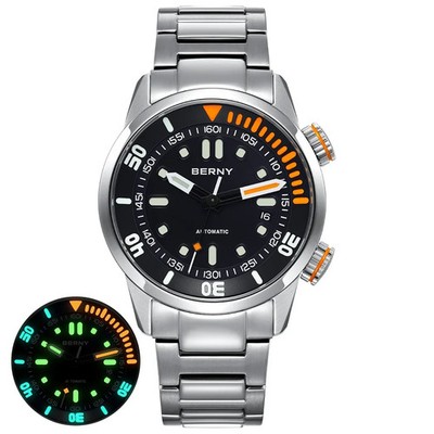 NEW BERNY Diver Watch Men 20ATM Sapphire Glass Luminous MIYOTA Automatic 42mm