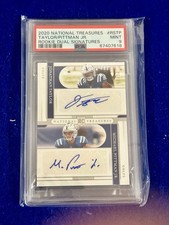JONATHAN TAYLOR MICHAEL PITTMAN 2020 NATIONAL TREASURES AUTO /25 PSA 9 POP 1