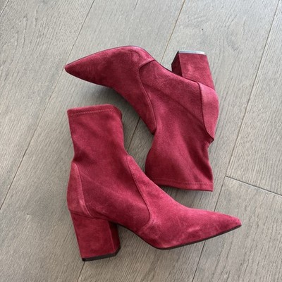 Stuart Weitzman Burgundy Suede Boots Size8.5