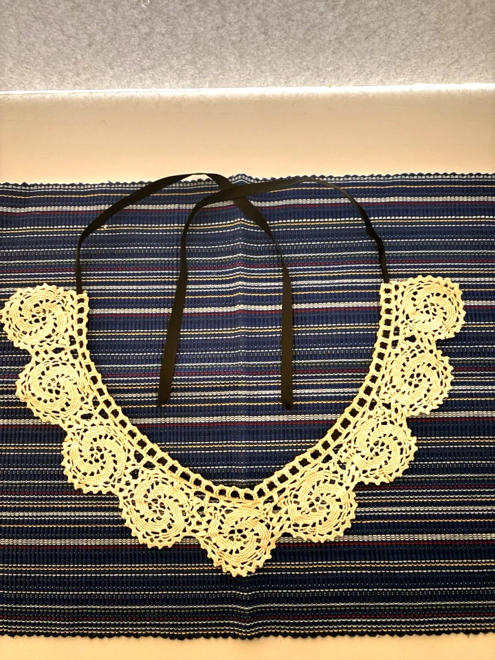 批量 10 件 复古 可移除项圈 蕾丝+钩针+项圈+珍珠闭合+链+丝带 — 第 4/4 张图片