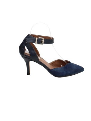 Steve Madden Damen Heels UK 5 Blau Wildleder mit Kunstleder Riemchen
