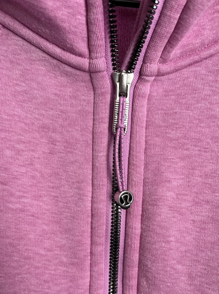 Sudadera con capucha corta de felpa Lululemon para mujer M/L buceo de gran tamaño media cremallera - rosa Foto 4 de 4
