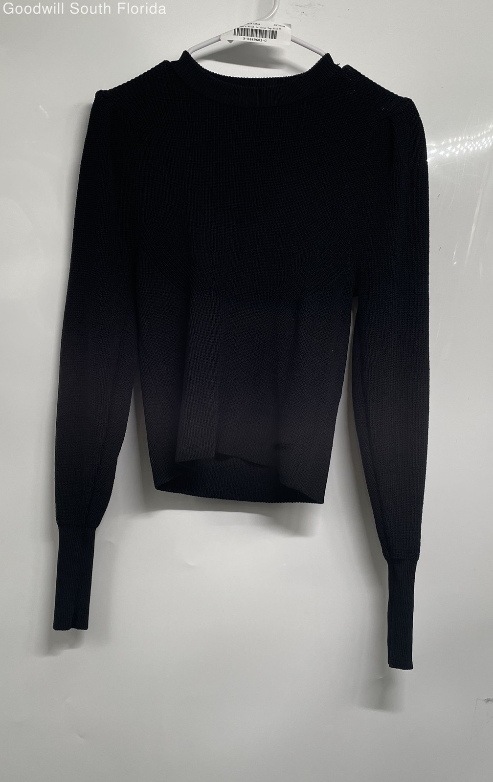 Zara Womens Black Long Sleeve Knitted Pullover Blouse Top Size Medium