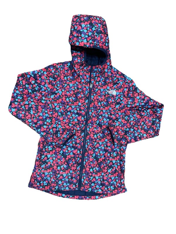 THE NORTH FACE Coat Winter Hooded  Ski Jacket Lg 14/16 Floral Purple Pink