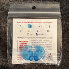 Doc's Proplugs Swimming Ear Protection Non-Vented Ear Pro Plugs Size XS Blue