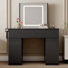 Dressing Table LED Mirror Vanity Desk With Drawers Storage Makeup Desk