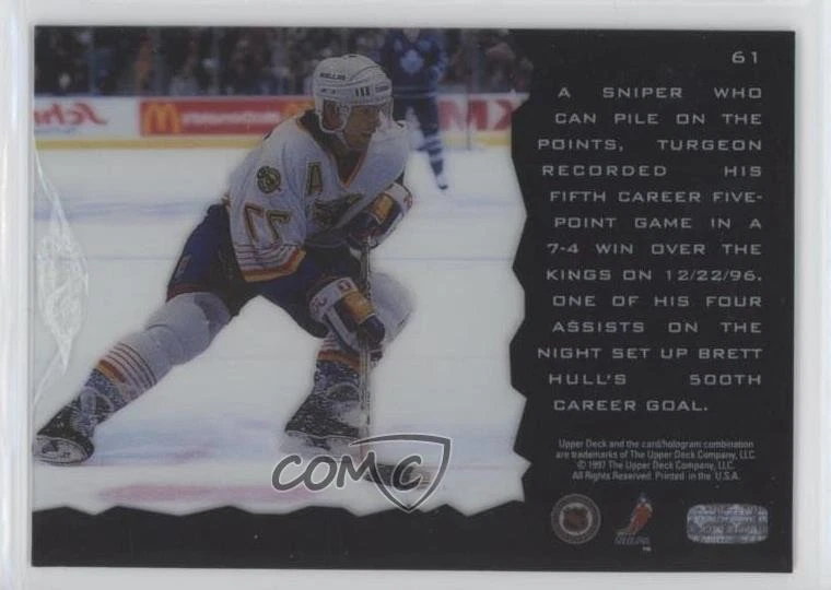 1996-97 Upper Deck Ice Pierre Turgeon #61 HOF - Image 2 of 2