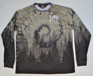 WEPNZ Paintball Jersey 3XL XXXL Tie Dye Forest Trees Woods Black Gray Thumb Hole
