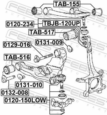 Für FEBEST TAB-517 BUSHING, FRONT LOWER CONTROL ARM